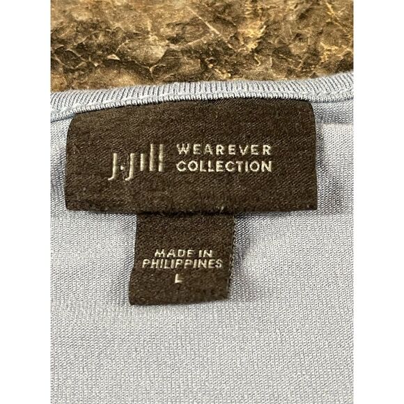 J. Jill Women's Blue Ruffle Bell Sleeve Blouse Size L Casual Spring - Picture 6 of 9